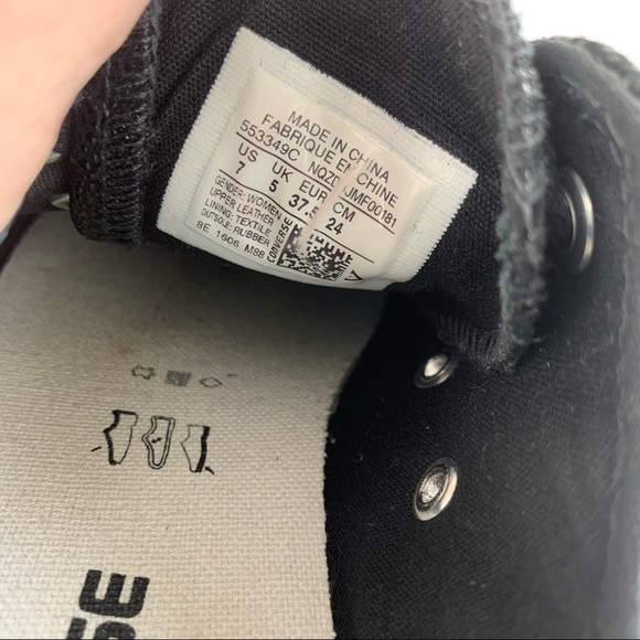 Converse Textured Black Lace Sneaker Shoes 7 - Picture 12 of 12